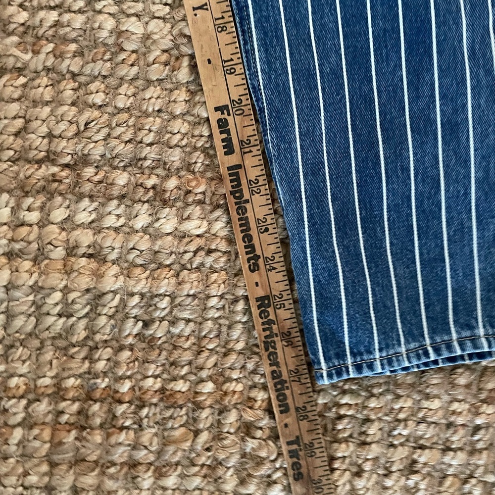 American Eagle Outfitters Vintage 90’s Y2k White Stripes Denim Size 8 Long - Picture 2 of 8
